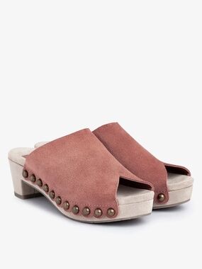 $595 NIB NWT PEDRO GARCIA NAIN Studded Clogs Mules Leather Suede EU39 US8.5